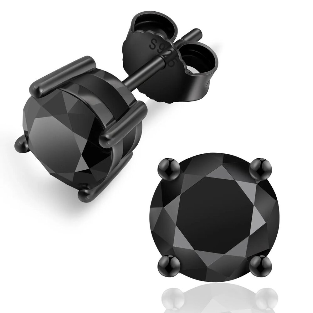 Black Moissanite Black Gold Studs